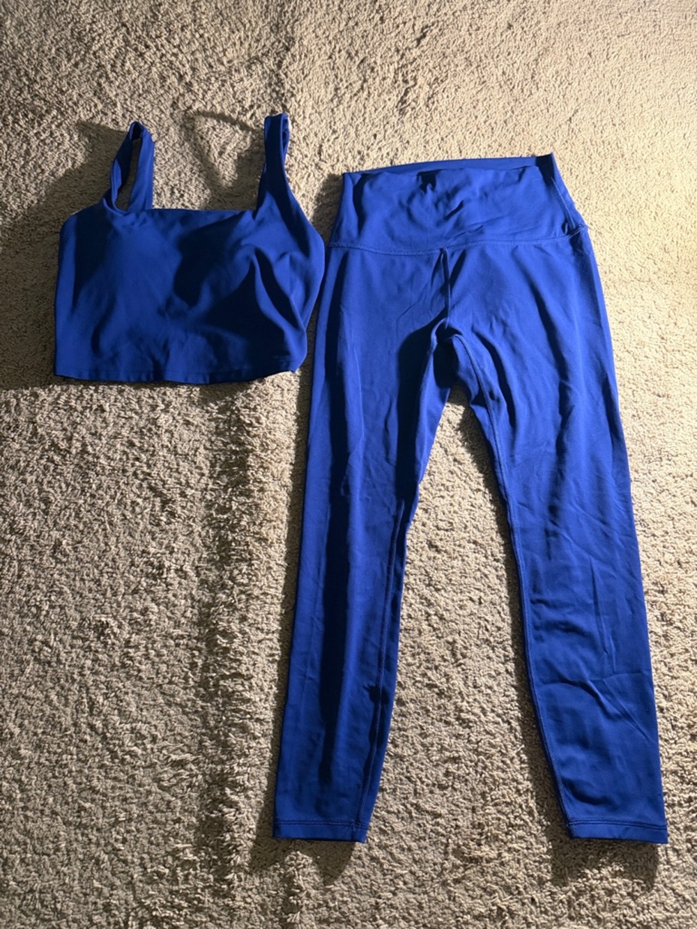 CRZ YOGA Royal Blue High-Waist Leggings & Crop Tank Set